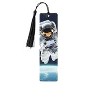 Outer Space Rocket Astronaut Cosmic Planet System - Marcapáginas de madera impresos de doble cara, 5 piezas, regalos para mujeres para amantes de los libros, accesorios geniales para cuadernos