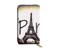 Outer Space Solar System - Cartera de cuero de gran capacidad para mujer, tarjetero, cartera de cuero para hombre y mujer, Torre Eiffel Love París, Talla única, Classic