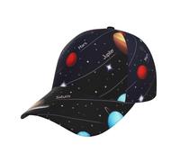 Outer Space Solar System Gorra de béisbol ajustable para mujeres y hombres, estilo gorro, para entrenamiento, actividades al aire libre, verano, color negro