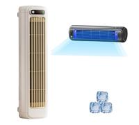 Outfany Cooling Ace, Aire Acondicionado Portátil, Mini Ventilador de Torre de Escritorio Silencioso con 3 Velocidades y Pantalla Táctil LED, Carga USB, para Dormitorio, Oficina y Cocina (Blanco)