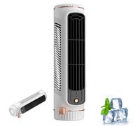 Outfany Cooling Ace, Briza ac Silencioso, Oscilación de 90º, 3 Velocidades, Mini Aire Acondicionado Portatil de Mesa con Luz, Enfriador de Aire para Oficina, Hogar y Dormitorio (Blanco)