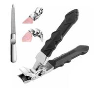 Outfany Nagelmeister Pro, Outfany Earclean Pro Stainless Steel Nail Clippers with Collection Container, Outfany Nagelknipser Pro Nail Clippers for Seniors (Black)