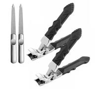 Outfany Nagelmeister Pro, Outfany Earclean Pro Stainless Steel Nail Clippers with Collection Container, Outfany Nagelknipser Pro Nail Clippers for Seniors (2 Pcs Black)