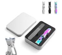 Outfany Nagelmeister Pro, Outfany Earclean Pro Stainless Steel Nail Clippers with Collection Container, Outfany Nagelknipser Pro Nail Clippers for Seniors (1 Set Rainbow)