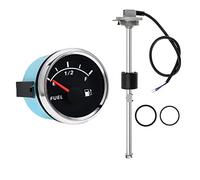 OUTFYT Barco Marino RV Camión Combustible Tanque de Agua Sensor Nivel Unidad envío 240-33ohm con Puntero 52MM Medidor Combustible Rango E-1/2-F,Monitor preciso(Gauge X 400MM Sensor)