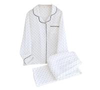 OutFyt Conjuntos De Pijamas para Mujer, Conjuntos De Pijama con Botones Blancos, Top Y Pantalón Largo con Bolsillos, Cordón, Cómodo Traje De Pijama De Algodón, Ropa De Dormir Suave, Ropa De Dorm