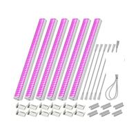 OUTFYT DIY LED Grow light Bar Sunlike Purple Red 4000K Growing Lamp for Indoor Plant Greenhouse,Ahorro de energía(Purple Red 6Pcs)