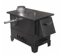 OUTFYT Estufa de Leña con Horno y Doble Combustión, Interior de Hierro Fundido Sin Humo para Calentar y Cocinar