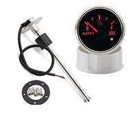 OUTFYT Indicador de Nivel Agua Barco Acero Inoxidable 52mm con Sensor indicador Tanque Coche for camión automático medidor Marino 9-32V,Monitor preciso(with 100mm Sensor)