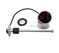 OUTFYT Indicador de Tanque medidor Nivel Agua 52mm con indicador retroiluminación roja 0-190 Ohm 240-33 Sensor for Barco,Monitor preciso(GaugeX250mm240-33ohm)