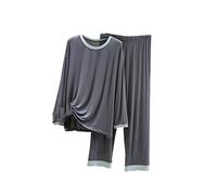 OutFyt Pijamas De Mujer Conjuntos De Ropa De Estar por Casa De 2 Piezas para Mujer, Conjunto De Ropa De Dormir Cómoda De Dos Piezas con Camisa De Manga Larga Modal y Pijama Suave, Color Gris L