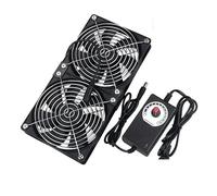 OUTFYT Ventilador de refrigeración 120 mm y 3000 RPM con controlador, 12 cm, V, for chasis máquina, estación trabajo, gabinete, radiador, servidor,Ahorro de energía(2 Fan)