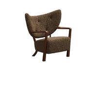 OUTIFUOTPP Silla De Sofá Madera Maciza Estilo Medio, Ocio, Nórdica for Sala Estar Y Balcón, Individual(Chair - C)