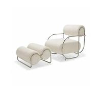 OUTIFUOTPP Silla Minimalista Moderna de Pana Acero, diseño Sala Estar, sillas, balcón, Hotel, sofá Individual Inoxidable for(C Sofa Chair)