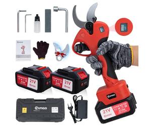 OUTIGO Tijeras de Podar Eléctricas, Tijeras de Podar con Baterías 2x3000mAh, Tijeras de Poda de 40 mm con Display, Tijeras de Podar 800W con Motor Brushless para Jardinería, Árboles Frutales, Viñedos