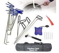 Outil de débosselage de carrosserie Automobile, 16 crochets de réparation de Bosses, Tige de poussée et de Traction, outils de Retrait Des dommages causés par la grêle, livré Avec marteau, airbag