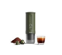 OutIn Nano Máquina de café espresso eléctrica portátil, Forest Green | Cafetera de viaje para camping, cafetera de coche con autocalentamiento USB-C, con café molido y cápsula NS