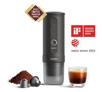 OutIn Nano Cafetera Espresso Eléctrica Portátil, Cafetera de Viaje para Camping, Cafetera de Coche Autocalentable con USB-C, Con Café Molido y Cápsula NS para RV, Senderismo, Oficina