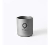 OutIn Taza de Café de Titanio Ultraligera, Mug de Camping de Doble Pared, Titanio Puro que Conserva el Sabor, Compatible con Máquina de Espresso OutIn Nano para Camping y Senderismo (220 ml)