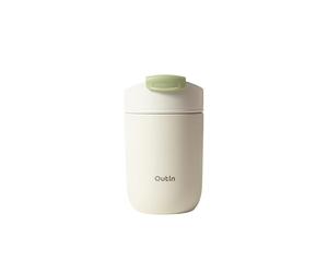 OutIn Vaso de Viaje Térmico, Taza de Café para Exteriores con Tapa Abatible a Prueba de Fugas, Taza de Acero Inoxidable de 350 ml para Bebidas Frías y Calientes