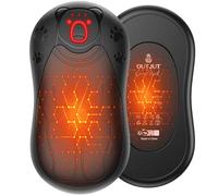 OUTJUT Calentador de Manos 2 en 1, 12000mAh Calentadores de manos Electrico,3 Niveles de Calor con USB Reutilizable para Exteriores Camping y Deportes,Regalo de Invierno para Mujeres y Hombres (Negro)