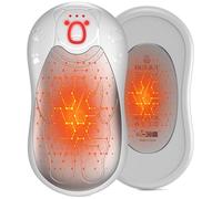 OUTJUT Calentador de Manos 2 en 1, 12000mAh Calentadores de Manos Electrico,3 Niveles de Calor con USB Reutilizable para Exteriores Camping Deportes,Regalo de Invierno para Mujeres y Hombres (Blanco)