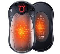 OUTJUT Calentador de Manos 2 EN 1, Calienta Manos Electrico con 12000mAh, USB con 3 Niveles de Calor para Exteriores Camping y Deportes, Regalo de Invierno para Mujeres y Hombres (Negro Grisáceo)