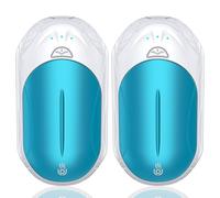 OUTJUT Calentador de Manos 2 Packs, 6000mAh Calentadores de Manos Reutilizable, USB Calentador Manos 3 Modos de Calor Rápido 2S para Deportes al Aire Libre, Invierno Camping (Blanco Azul)