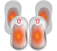 OUTJUT Calentador de Manos 4 PCS, Calienta Manos Electrico con 12000mAh, 3 Niveles de Calor con USB Reutilizable para Exteriores Camping y Deportes, Regalo de Invierno para Mujeres y Hombres (Blanco)