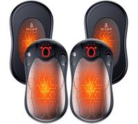 OUTJUT Calentador de Manos 4PCS, Calienta Manos Electrico con 12000mAh, USB con 3 Niveles de Calor para Exteriores Camping y Deportes, Regalo de Invierno para Mujeres y Hombres (Negro Grisáceo)