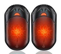 OUTJUT - Calentador de manos eléctrico (2 unidades, recargable, 6000 mAh, USB, 3 modos de calentamiento, calentamiento rápido, para deportes al aire libre en invierno)