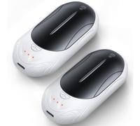 OUTJUT Calentador de Manos Reutilizable 2 Pack, 6000mAh Calentador Eléctrico de Bolsillo Portátil 3 Modos de Calor para Deportes al Aire Libre Golf Invierno Camping (En Blanco y Negro)