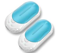 OUTJUT Calentador de Manos Reutilizable 2 Pack, 6000mAh Calentador Eléctrico de Bolsillo Portátil 3 Modos de Calor para Deportes al Aire Libre Golf Invierno Camping (Blanco Azul)