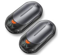 OUTJUT Calentador de Manos Reutilizable 2 Pack, Calentador Eléctrico de Bolsillo 6000mAh Portátil 3 Modos Calor Rápido para Deportes al Aire Libre Golf Invierno Camping(Negro Gris)