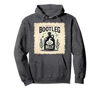 Outlaw Hillbilly Bootleg Billy Moonshine Música Sudadera con Capucha, Unisex para Adultos, Jaspeado Oscuro, M