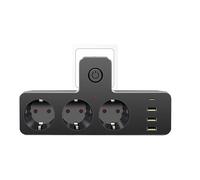 Outlet Extender 3 salidas de CA, adaptador de enchufe con interruptor, 3 USB, 1 puerto tipo C, tira de alimentación multifunción para oficina, hogar, viajes