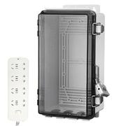 Outlet Protection Box - Clear Cover Junction Enclosure, Anti-Theft Dustproof Case | Wall Mounted ABS Build Transparent Waterproof Lockable Design, Electrical Connection Safety Box Power Socket Storage