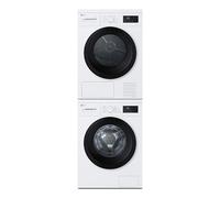 Outlet Torre de lavado y secado| LG, Bomba de calor Dual Inverter, 9kg lavado, 8kg secado, 1400rpm, serie 100, clasificación A/D, Blanco - TORRE908NWK.OUTLET