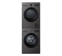 Outlet Torre de lavado y secado | LG, Bomba de calor Dual Inverter, 9kg lavado, 8kg secado, 1400rpm, serie 100,clasificación A/D, Silver grafito e Inox grafito - TORRE908NDK.OUTLET