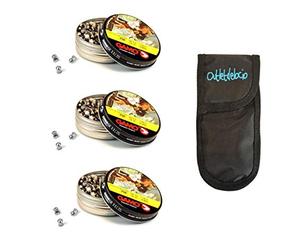 Outletdel ocio Pack 3 latas de 250 perdigones Gamo Magnum de Copa-Punta 5,5mm. + Funda portabalines.