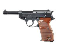 Outletdeloci Pistola perdigon P38 Co2 4,5mm. Blowback. + Funda Portabombonas + Balines + Bombonas co2. 23054/29318/13275