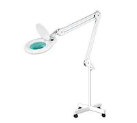 Outletdelocio. Lampara Flexo-Lupa Profesional 60 led 5X. Pie metalico con Ruedas. Leds de bajo Consumo