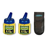 Outletdelocio. Pack 2 Biberónes 1000 balines PVC para Airsoft. Calibre 6mm. Peso 0,12 Gramos (Total 2000 Bolas) + Funda Portabalines
