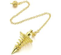 OUTLETISSIMO Colgante Collar Péndulo Espiral Energía Balance Dorado ET111