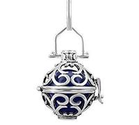 OUTLETISSIMO® Collar con colgante llamador de ángeles, bola mexicana, esfera color azul de 2,6 cm, cadena de 80 cm, ET85