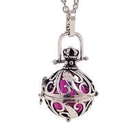 OUTLETISSIMO® Collar con colgante llamador de ángeles, bola mexicana, esfera fucsia, 2,6 cm, cadena ET89, Talla única, Zamak, no.