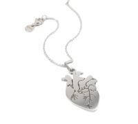 OUTLETISSIMO® Collar de mujer con corazón anatómico de plata colgante elegante amor verdadero con cadena ajustable plateada ET293