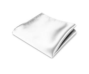 OUTLETISSIMO Neceser de bolsillo de raso blanco clásico para hombre y mujer, Color blanco., Talla única