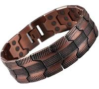 OUTLETISSIMO® Pulsera magnética de cobre puro 99,9%, pulsera terapéutica para hombre con imanes 3500 Gauss de alta intensidad, longitud ajustable S110