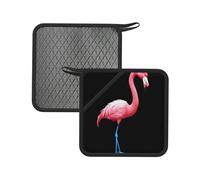 Outline Flamingo - 2 alfombrillas cuadradas de silicona antiquemaduras, 18 cm, adecuadas para sartenes, hornos, parrillas, juegos de té